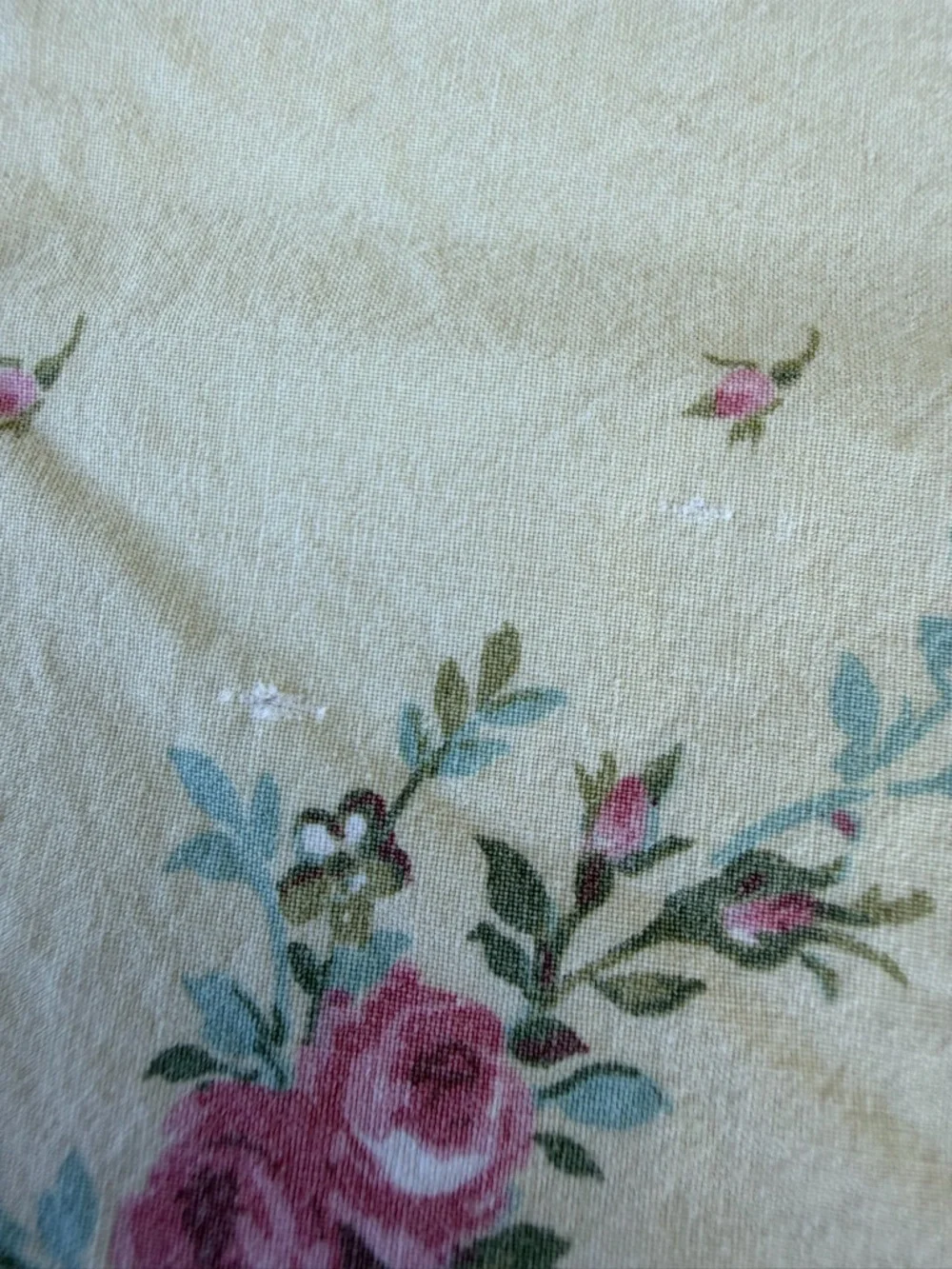VTG Lauren Ralph Lauren Garden Cove Green Floral Twin Flat Sheet CUTTER CRAFTS